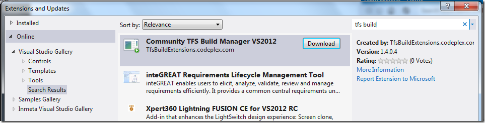 Community Tfs Build Manager Available For Visual Studio 12 Rc Blog Ehn Nu